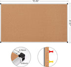 Large Cork Bulletin Board 96" X 48", Wall Mounted Notice Pin Board - Image 5