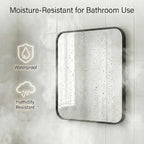 30x36 Inch Matte Black Bathroom Vanity Mirrors | Flush Mount Deep Set Metal - Image 4