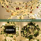 suddus Vine with Fairy Lights Battery Operated, 33ft 100 LED Ivy String Lights - Image 6