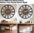 24 Inch Modern Decorative Metal Wall Clock - Image 2