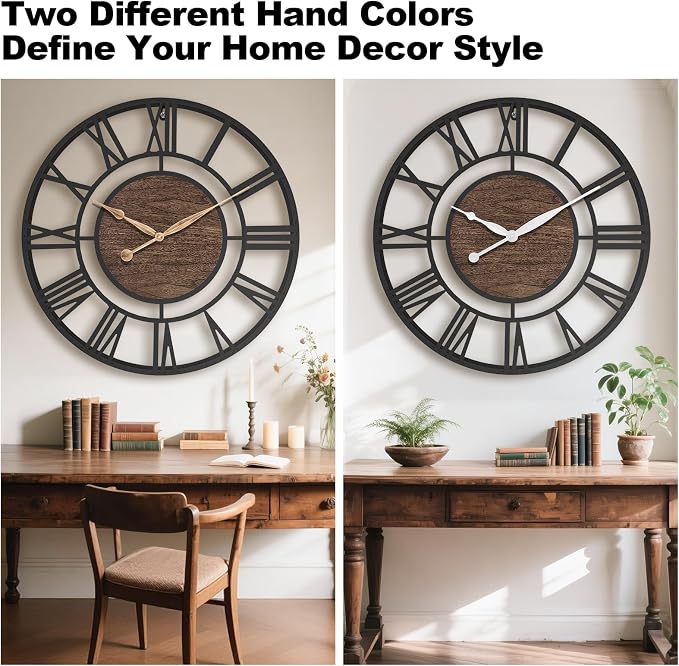 24 Inch Modern Decorative Metal Wall Clock - Image 2