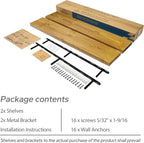 BGMG Wood Floating Shelves 48 inch Set of 2, Rustic Wooden Wall Mount Shelves - Image 7