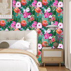 BOKEBEVE Extra Long Bright Wallpaper Stick and Peel Green Colorful Wall Paper - Image 3