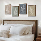 Boho Framed Botanical Wall Art for Bedroom, 4 Piece Vintage Neutral Floral - Image 2