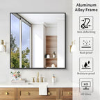 KOCUUY Black Bathroom Mirror, 36x36 Inch Square Mirror - Image 6