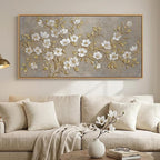 Large Framed Neutral Botanical Wall Art by Cuspin