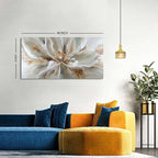 Flower Wall Art Vintage White Floral Canvas Pictures Abstract Blooming Flower - Image 2