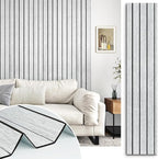 White/Grey 3D Wood Slat Panels for Walls Peel and Stick PVC Slat Wall Paneling by STICKEEP