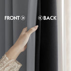 FMFUNCTEX 100% Dark Grey Blackout Curtains - Image 7
