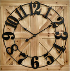 EMAX HOME Large Farmhouse Wall Clock – 24 Inch Brown Square Rustic Wooden Clock - Image 3