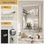 Kelly Miller 30"x40" Jeweled Bathroom Wall Mirror, Large Rectangle Decorative - Image 7
