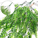 Waipfaru 4Pcs Fake Ferns Fake Hanging Plants Artificial Ferns - Image 3