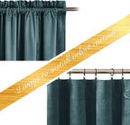 NICETOWN Greyish Blue Velvet Curtains 52" x 63", 2 Panels - Image 3