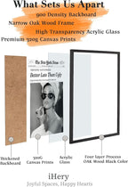iHery Premium Natural Black OAK Wood 16x20in Audrey Hepburn Trendy Framed Wall - Image 4