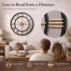 Pytha Sight 24 Inch Large Oversized Farmhouse Modern Decorative Wall Clock - Image 6