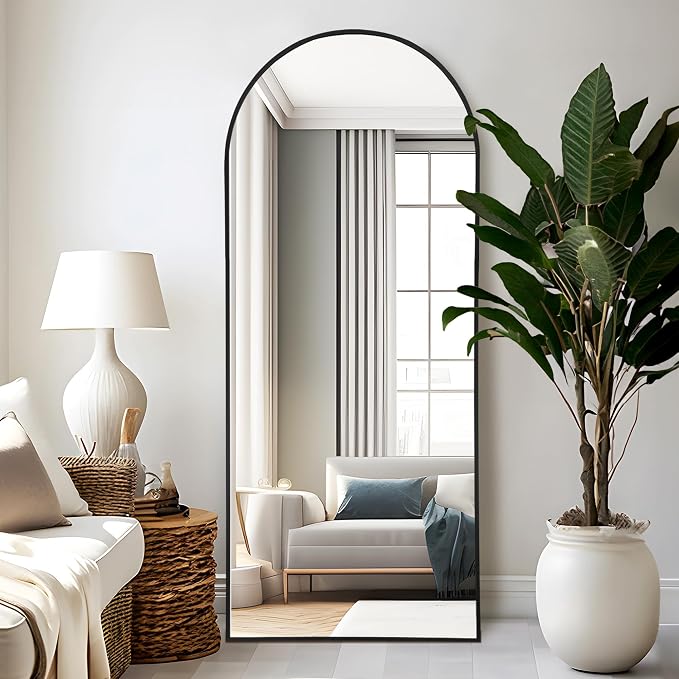 NicBex Arched Full Length Mirror, Leaning Against Wall or Wall-Mounted - Image 3