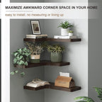 fuqing Floating Corner Shelves, Wall Shelf Set of 3, Shelves - Image 5