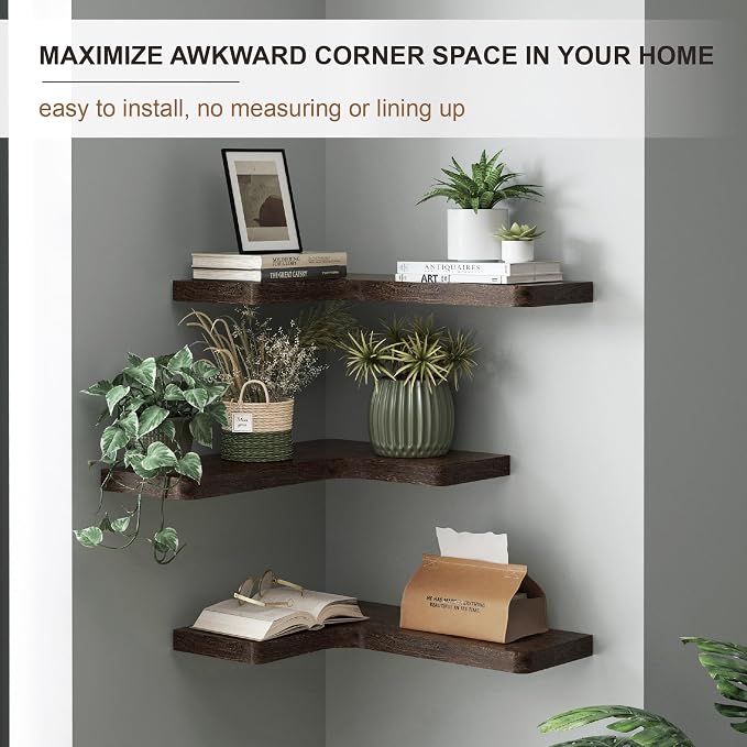 fuqing Floating Corner Shelves, Wall Shelf Set of 3, Shelves - Image 5