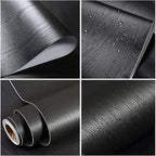 practicalWs Black Wood Wallpaper 35.4 in x 118 in Peel and Stick Wallpaper - Image 6