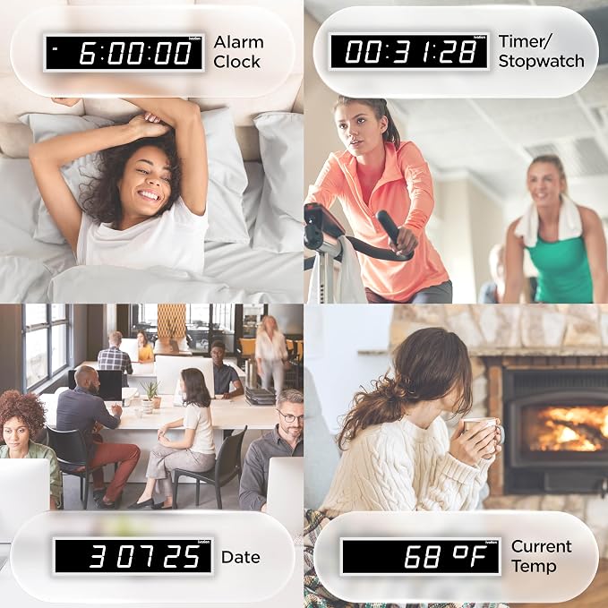 Ivation Oversized 24" Large Digital LED Clock | Big Digital Clock - Image 3