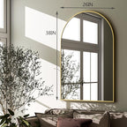 HARRITPURE Arched Wall Mirror – 26"x38" Arch Bathroom Mirror Metal Frame Vanity - Image 6