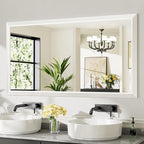 55x30 Inch White Bathroom Mirror by Briivuemodernmirrors