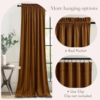 NICETOWN Velvet Curtains 96 inch Long 2 Panels - Image 3