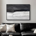 Framed Black and White Abstract Canvas Wall Art, Modern Art Prints Paintings - Image 5