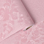 Pink Wallpaper Silk Embossed Floral Pink Contact Paper Peel and Stick Self by VisitTheLativo