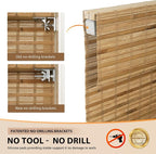 LazBlinds No Tools No Drill Cordless Bamboo Roman Shades, Custom Light - Image 3
