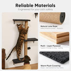 FUKUMARU Cat Wall Shelves, Stable & Safe 5 in 1 Cat Walls Furniture Set - Image 3