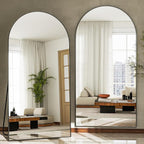 GLSLAND-30x71 inch Wall Mount Arched Full Length Mirror-Aluminum Alloy Frame - Image 6