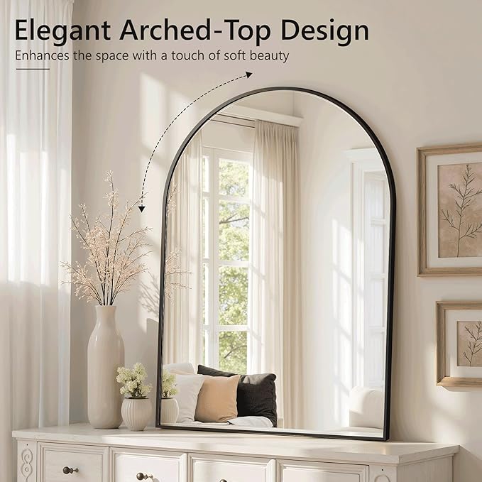 Arched Bathroom Mirror for Wall, HD Glass Over Sink for Bathroom - Image 4