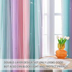 XiDi Curtains for Bedroom Decor, Kids Room Curtains for Girls Rainbow Colour - Image 3