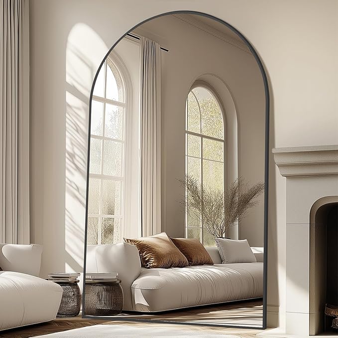 Arched Full Length Mirror, Tempered Glass Large Free Standing Mirror by MirrMuse