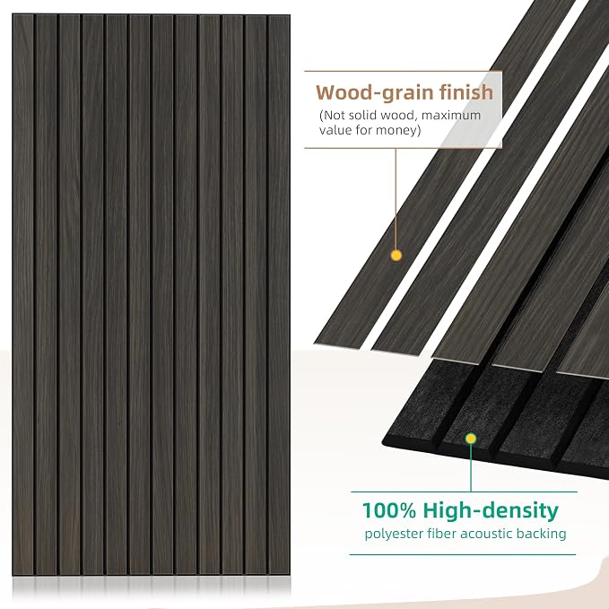 Wood Veneer Sound Panels, 10 Pack 47.2”x23.6” Wall Panels, Decorative Acoustic - Image 3