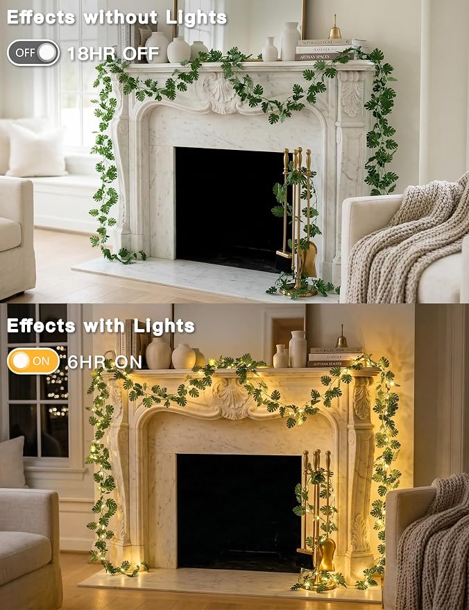suddus Vines with Fairy Lights Battery & USB Powered Operated, 33ft 100 LED - Image 6