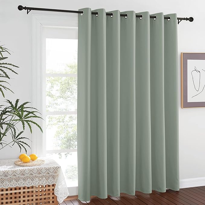 NICETOWN Greyish Green Room Separating Divider, Room Divider Curtain Screen - Image 8
