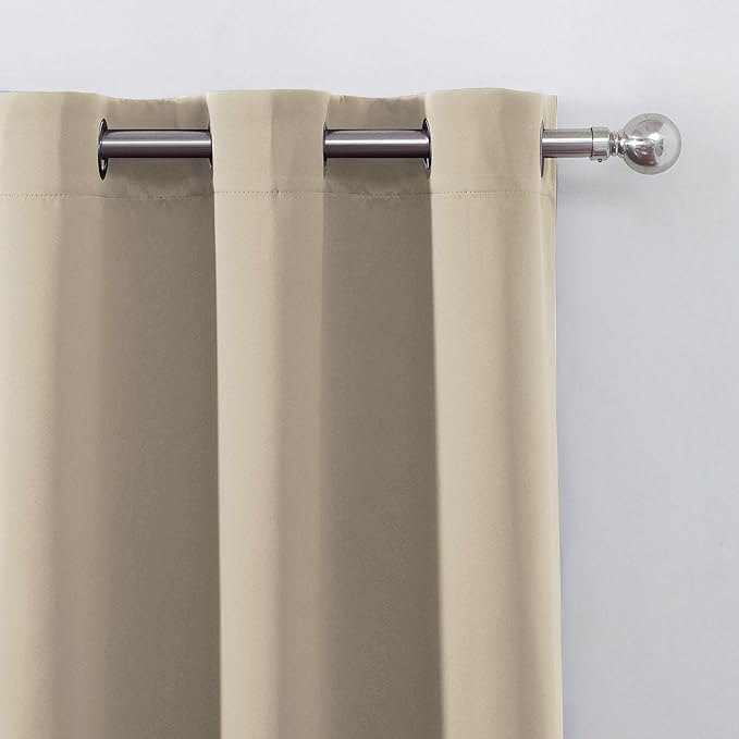 LEMOMO Beige Thermal Blackout Curtains/52 x 54 Inch/Set of 2 Panels Room - Image 7