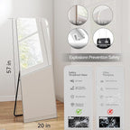 SCWF-GZ 57x20 Door Hanging Full Length Mirror, Floor or Wall Mounted Metal - Image 4