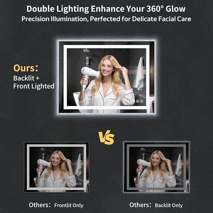 40"x30" LED Bathroom Mirror - Image 3