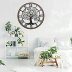 Micasso Rustic Oversize Wall Clock: 35Inch Farmhouse Tree of Life Metal - Image 5