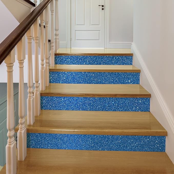 CRE8TIVE Blue Glitter Wallpaper Border Peel and Stick Wall Border Decorative - Image 3
