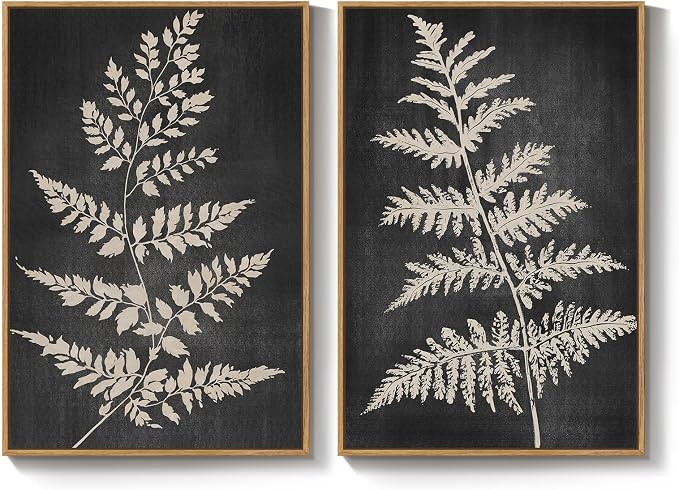 Large Framed Vintage Botanical Wall Art Set of 2, Rustic Minimalist Modern - Image 9