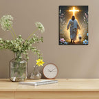 Jesus and Lamb Canvas Wall Art Christian Cross Jesus Walking Toward Light Wall - Image 7