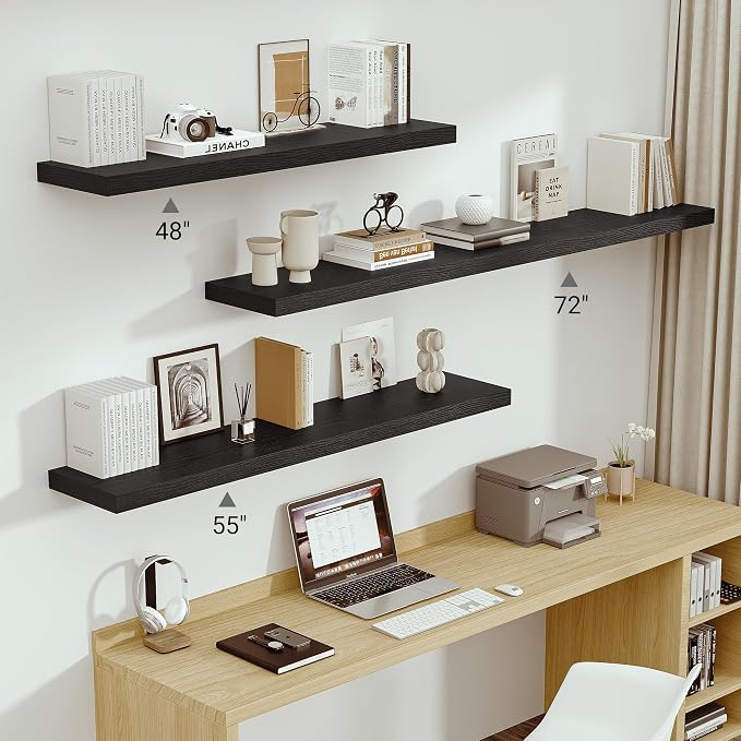Vivelove 72 Inches Floating Shelves Wall Mounted, Living Room, Home Decor - Image 7