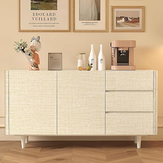 Amiya Grasscloth Cream Wallpaper 17.3"x120" Peel and Stick Beige Faux Fabric - Image 2