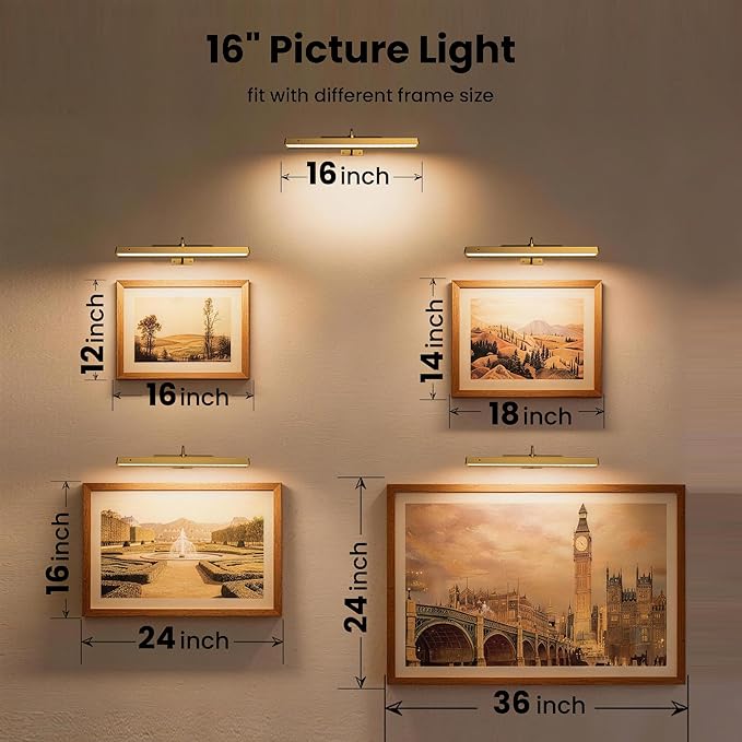 Wireless Picture Light Battery Operated, 13Hrs Service Life Art Display Light - Image 10