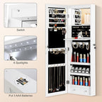 Mirror Jewelry Cabinet, Wall/Door Mounted Jewelry Armoire - Image 7