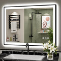 40x30 Black Framed LED Bathroom Mirror by Awandee